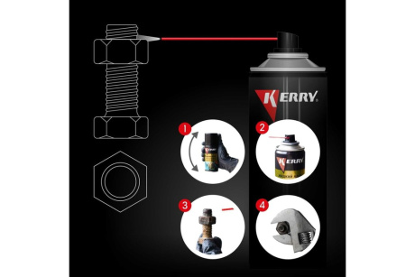 Купить KERRY Жидкий ключ  ср-во для отвинч. приржавевших деталей  аэрозоль 335мл. KR-940 фото №5